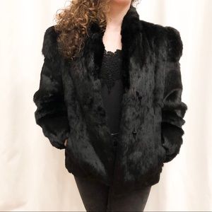 ❗️SOLD Sergio Valente Black Rabbit Fur Coat
